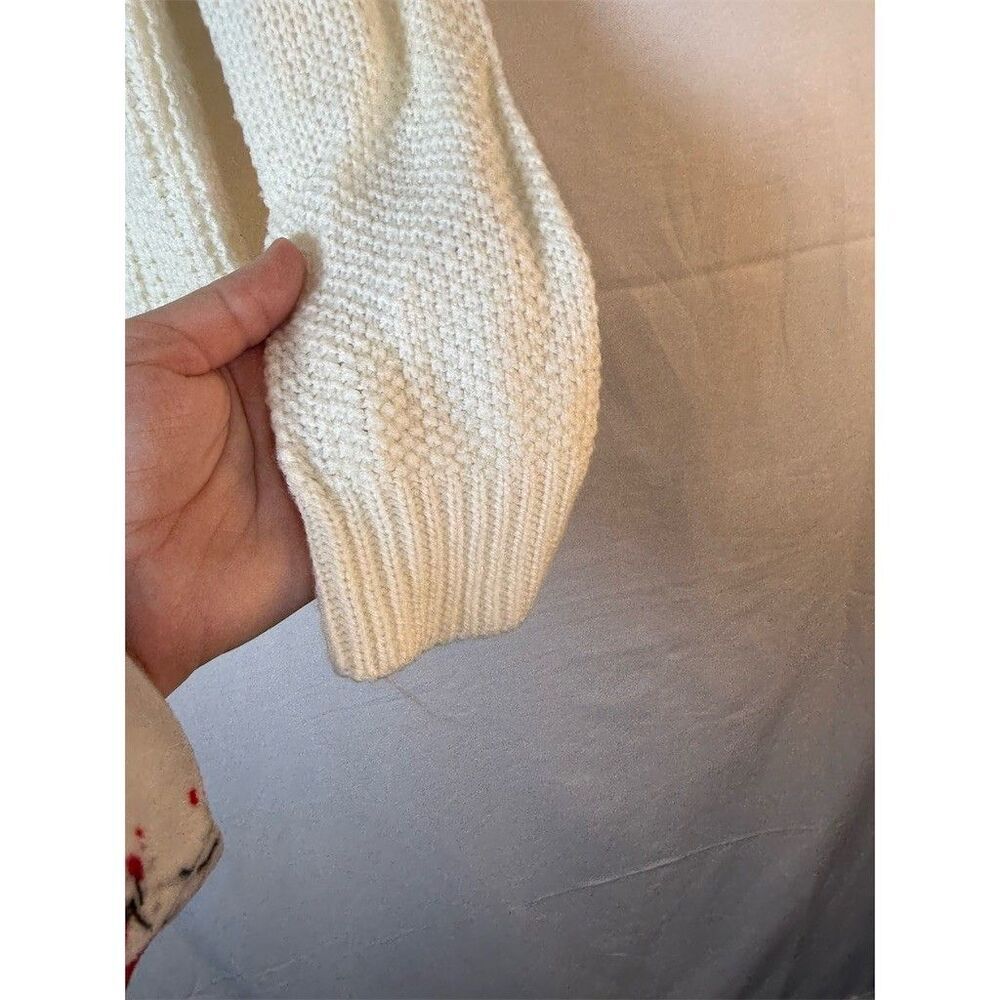 SO Juniors Sweater XS Ivory Waffle Knit Raglan Pullover Crewneck Long sleeve - Picture 5 of 11